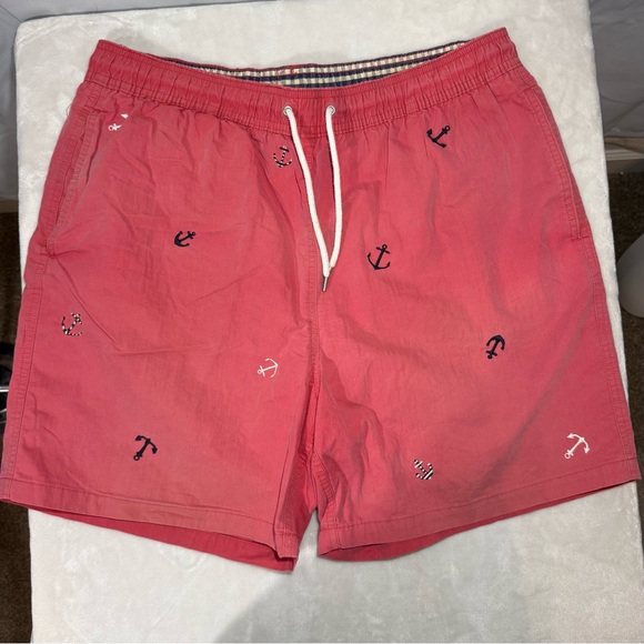 Brooks Brothers Other - Brooks Brothers Anchor Print Swim Trunks Red Size M